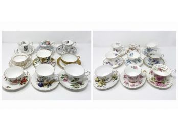 Mixed Collection Of Vintage Tea Cups With Matching Saucers