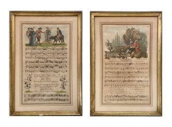 Antique Colored Prints For George Beckhams The Musical Entertainer