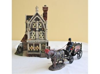 Department 56 All Hallow's Eve Horse Drawn Hearse & Mordecai Mould, Undertaker