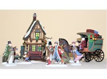 Department 56  Heritage Village Collection, The Fezziwig Delivery Wagon & Ashley Pond Skating Party -