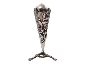 Vintage Sterling Silver Miniature Repousse Cherub Vase