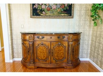 Gorgeous Drexel Heritage Marble Topped Serpentine Buffet
