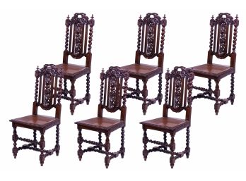 Set Of Six Antique Dining Chairs