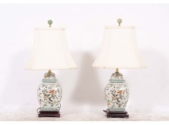 Pair Of Asian Urn Lamps