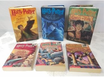 Six Harry Potter Books -Three 1st Edition Hardcovers