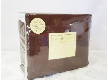 Luxury 400 Count Sateen King Sheet Set From The Bentley Collection Brown