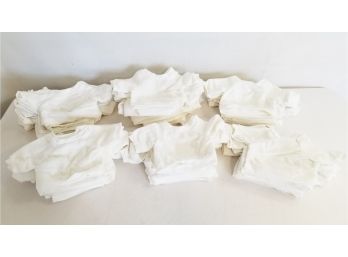 Large Lot Of Infant Short Sleeve White Fleece Shirts