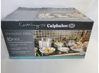 New Cooking With Caphalon 10 Piece Stainless Steel Cookware Set