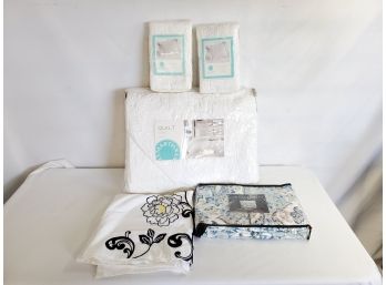 New King Size Bedding Assortment,  Pillow Shams, Martha Stewart Quilt