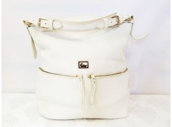 Dooney & Bourke Pebble Grain White Leather Shoulder Bag