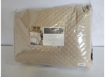 New Damask By Charter Club King 3 Piece Diamond Quilted Beige Coverlet Set 210 Thread Count