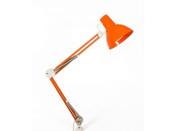 Orange Plastic Luxo Articulated- Architect Task Lamp By Jac Jacobsen