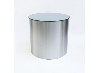 Chrome Drum Table In The Style Of Milo Baughman
