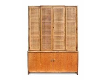 Vintage Hutch With Cane Doors