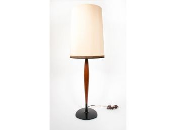 Tall Mid Century Walnut Lamp