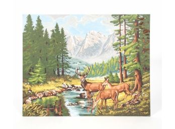 Paint By Number Landscape With Deer On Board