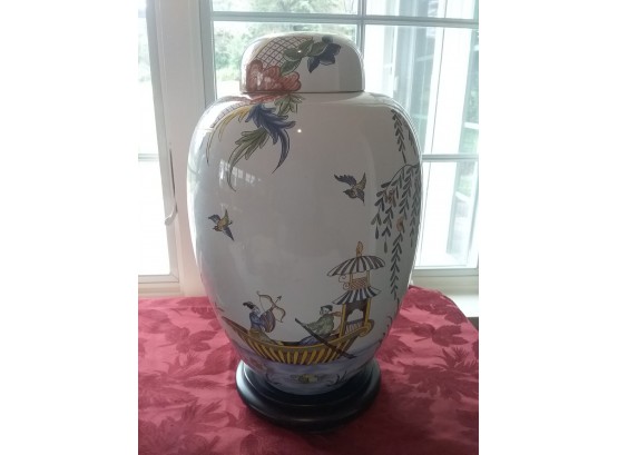 TWO CHINESE-STYLE COVERED JARs - Large One Is TIFFANY - DECORATOR ACCENTS!