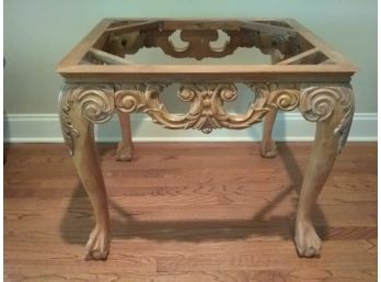 NICE WOOD Carved Table Base - Chippendale Style - Needs Glass Top