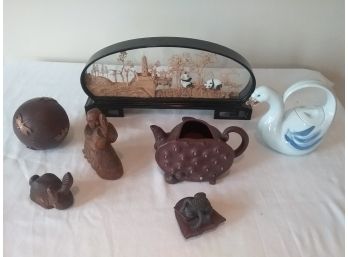 LOT OF SIX ANIMAL THEMED Items - Interesting, Small, See The NEAT TEAPOT!