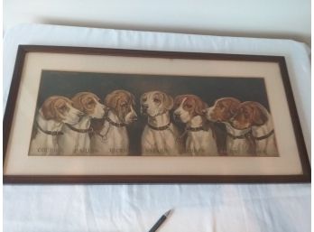 Vintage EDWIN MEGARGEE 1935 DOG PRINT - Charming, Attention Dog And Hound Lovers!