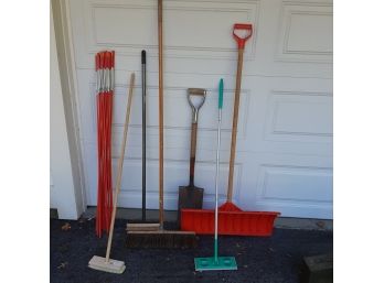 GARAGE LOT - Selection Of Necessary Stuff - Shovels, Brooms, Swiffer......