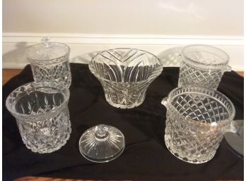 GORHAM FULL LEAD CRYSTAL Ice Buckets And Covered Jars - Sparkling And Classic!