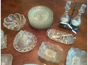 LARGE VINTAGE/ANTIQUE LOT Of Crystal And Pressed Glass - Over 20 Items!