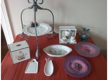Large Lot Of Serving And Kitchen Ware - Cake Stand, Portmerion Small Teapot, More!
