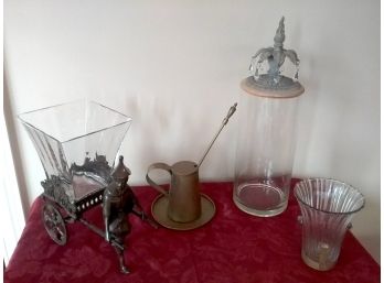 LOT OF VINTAGE GLASS And METAL DECORATIVE ITEMS - Take A Look!