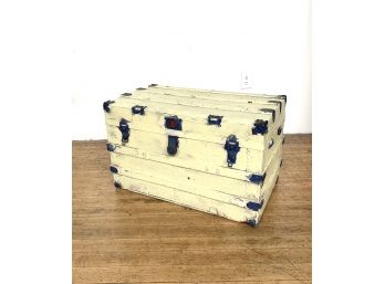Yellow Vintage Steamer Trunk - Painted