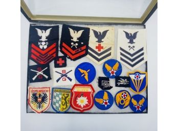 Lot Of Military Patches - Case Included