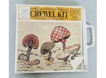 Crewel Kit/ Embroidery  Kit , Mushroom Scene