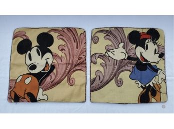 Rare! Set Of (2) 'Paul Smith Loves Mickey Mouse' Disney Pillow Covers For The Rug Company (Retailed Over $400)