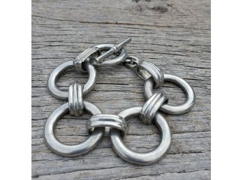 Silver-Tone Bracelet With Toggle Clasp