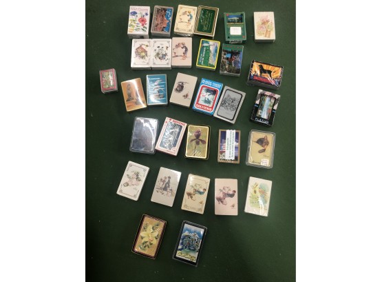 Lot Of 31 Decks Of Playing Cards - Birds - Cats - Kids - Dogs - Ocean And More