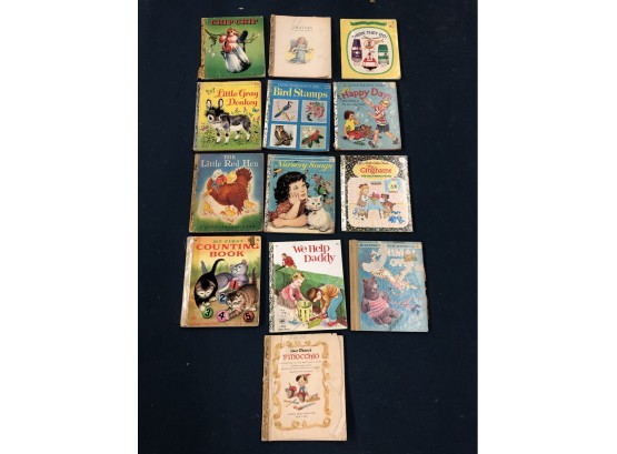 Vintage Lot Of Over A Dozen Children's Little Golden Books