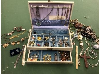 Women's Jewelry Box Loaded With Jewelry OMEGA Watch Please See Pictures