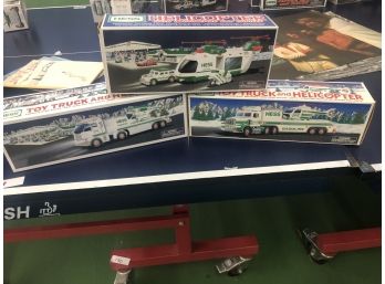 Vintage HESS  Helicopter Cruiser & Motorcycle - Truck And Copter - 18 Wheeler Copter  In Original Boxes
