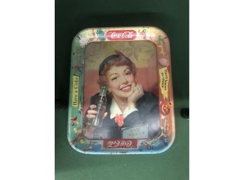 VINTAGE 1958 Coke COCA-COLA Drink BEVERAGE Soda Advertising METAL Serving TRAY