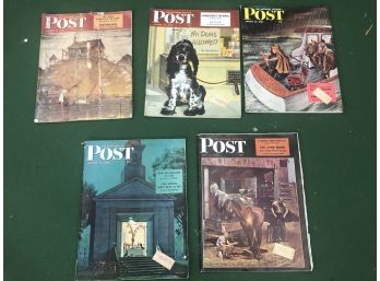 Lot Of 5 Vintage 'THE SATURDAY EVENING POST' July/August 1946 In Very Good Condition Full Magazines
