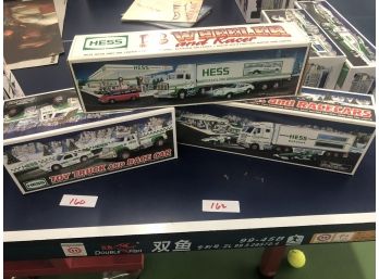 Vintage HESS 18 Wheeler Truck & Racer  - Truck & Race Cars - Toy Truck And Racer In Original Boxes