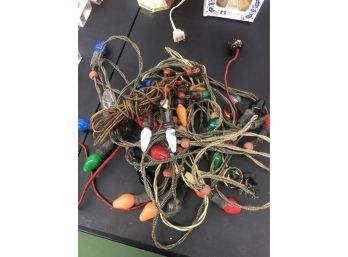 Lot Of 1930s-1950s Strands Of Christmas Lights Very Cool