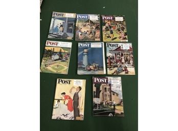 Lot Of 8 Vintage 'THE SATURDAY EVENING POST' July-December 1950 In Very Good Condition Full Magazines