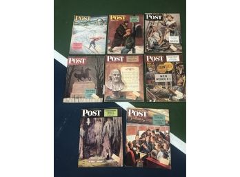 Lot Of 8 Vintage 'THE SATURDAY EVENING POST' January-April 1947 In Very Good Condition Full Magazines