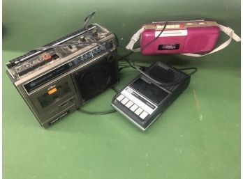 Lot Of Three Vintage AM/FM Cassette Radios - CENTREX - PANASONIC - SONY Not Tested