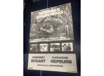 Vintage BOGART And HEPBURN AFRIKAS DRONNING (Africa Queen) Poster