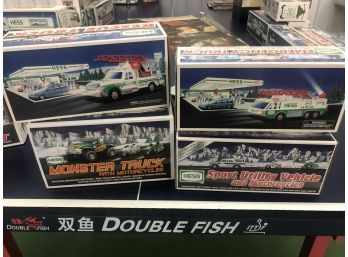 Vintage HESS Monster Truck W Motorcycles -sUV W Motorcycles - Rescue And Emergency Truck In Original Boxes