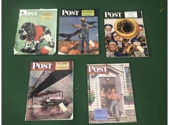 Lot Of 5 Vintage 'THE SATURDAY EVENING POST' September/October 1946 In Very Good Condition Full Magazines