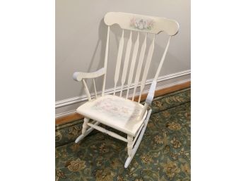 Vintage White Hand Painted Nursery Rocking Chair