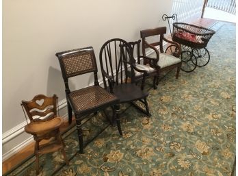 Collection Of Child's Furniture And Carriage